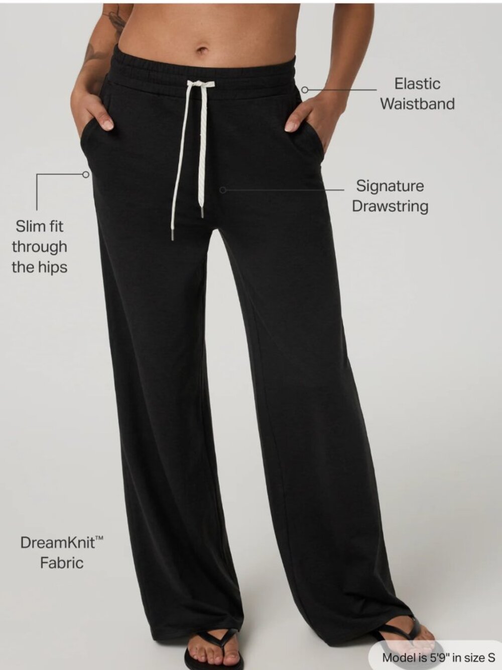 NWT Vuori Halo Essential Wideleg Pants Back Heather M